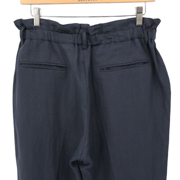 Ulla Johnson Linen Silk Blend Paperbag Dress Pants Dark Blue 6 - Picture 6 of 6